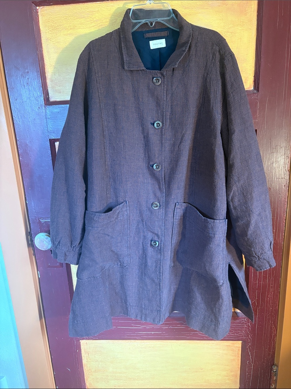 Brown Women's Button-Front Coat